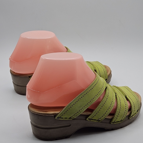Sanita leather 2" heel size 36  us 4.5/5 lime green sandals - Picture 8 of 15